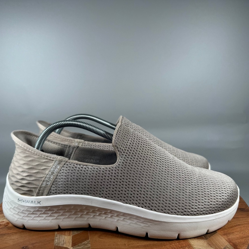 Skechers Hands Free Slip-ins GO WALK Anywhere Taupe Blue 124963W Womens 11 Wide